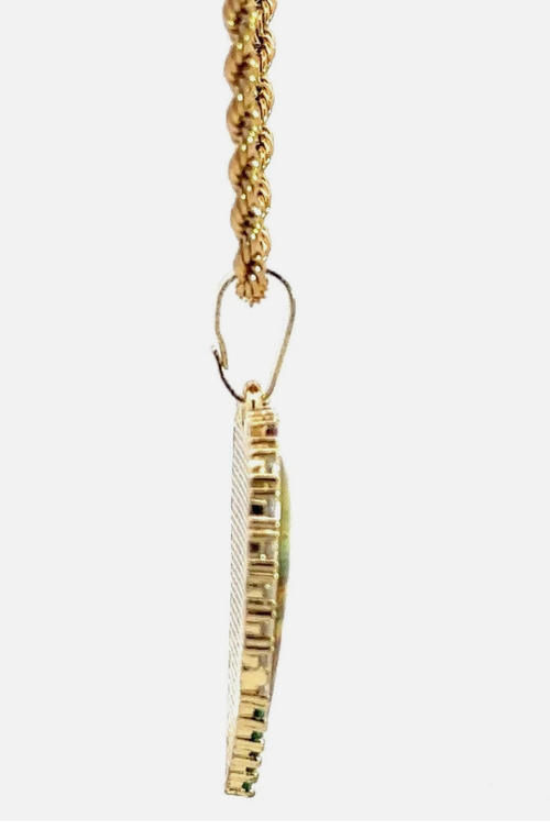 Virgin Mary Birthstones inlay Daily prayer Pendant necklace with gift box