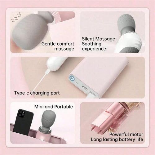 Vibration Wand Massager Handheld 5 Speeds Personal Massager,Lightweight Ergonomic Portable Travel Massaging Tool full body muscle massage Full Body Pain Relief Muscle Massage Machine for Men & Women