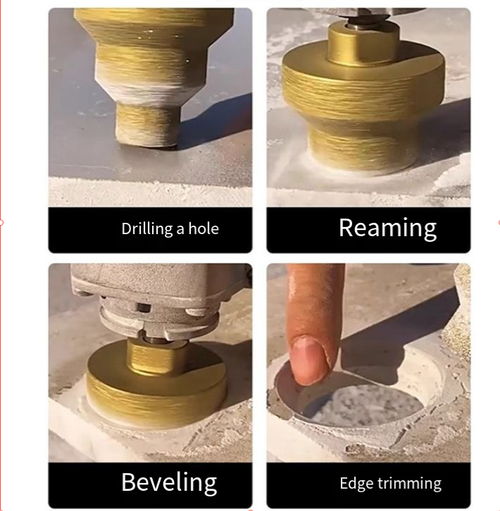Diamond Stone Hole Saw Conical Reaming Brazed Pagoda Drill, Angle Grinder Compatible, Alloy Drill Bit for Tile and Slab Drilling