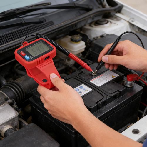 Digital Multimeter Wristband – Compact, Portable Tester, Resistance & Continuity Testing, Rechargeable USB Power, Red Strap
