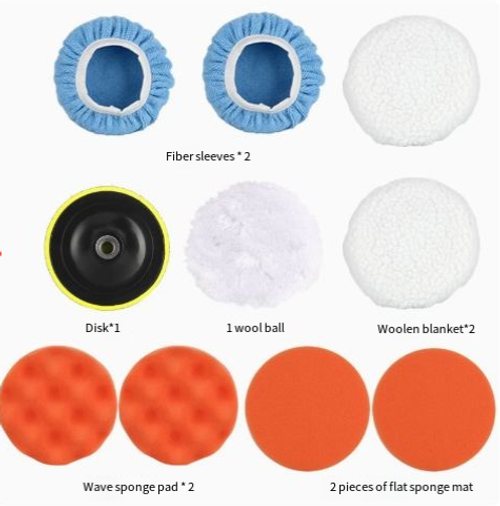 14-Piece Handheld Electric Car Polisher Kit – Suitable for Polishing, Waxing, and Glaze Sealing