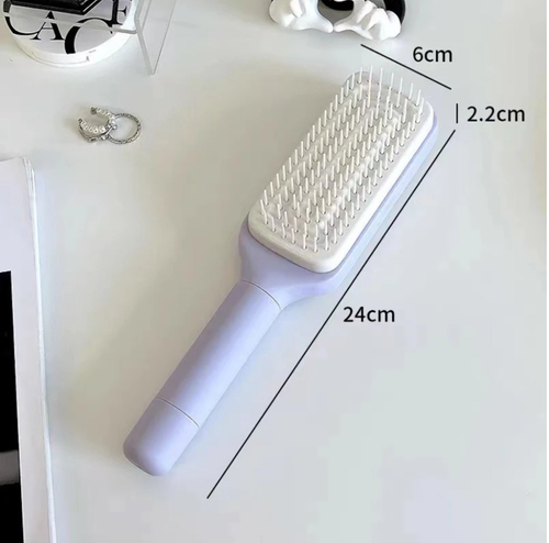 Self Cleaning Hair Brush, Anti Static Brush for Easy Hair Removal, Retractable Hair Brush with Firm Bristles, Scalp Massage Comb for Daily Detangling, Women Men