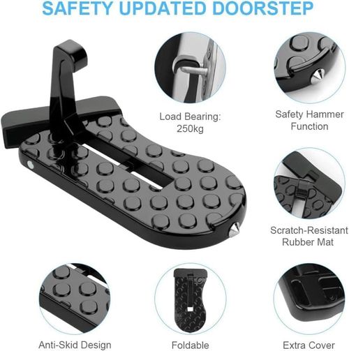 Multifunctional Universal U Shaped Hook Pedal, Mini Foot Pedal Ladder with Safety Hammer Function