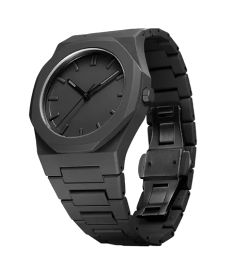 Men s Minimalist Black Arabic Numeral Quartz Watch, 40mm Octagonal Case, Lightweight Resin Bracelet