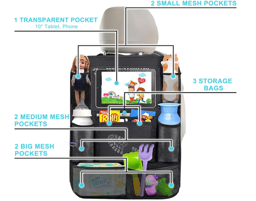 Backseat Car Organizer with 9 Storage Pockets
