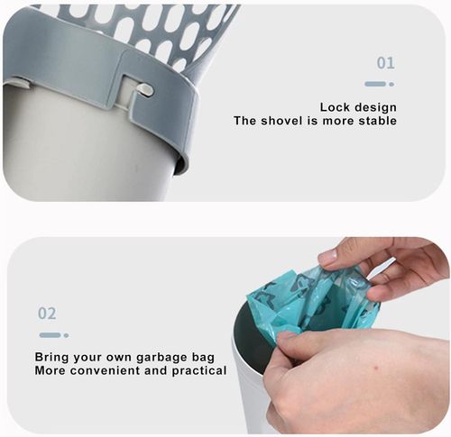 Cat Litter Shovel,Integrated Detachable Deep Shovel Holder, Large Capacity Portable Litter Shovel with Poop Sifting