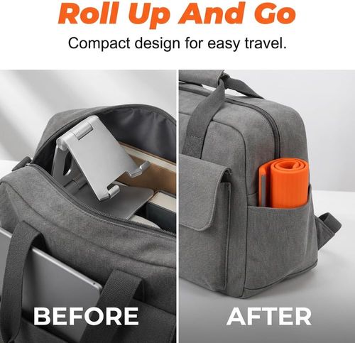 Silicone Phone Stand with Aluminum, Flexible Foldable Phone Holder, Bendable Adjustable Anti-Slip Desktop Stand for Phone Tablet Laptop, Portable Rollable Multi-Angle Stand for Home (Black+Orange)