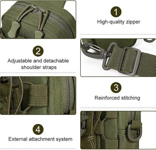 Tactical Sling Bag, Waterproof Chest Pack Adjustable Crossbody Backpack for Men Women Outdoor Sports Climbing Camping