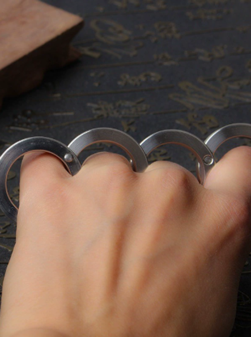 Portable Black Stainless Steel Self-Defense Ring  Thumb Ring