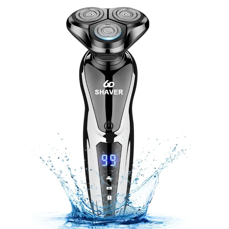 Wet Dry Electric Razor Men USB Rechargeable Rotary Shaver Beard Trimmer Shaving