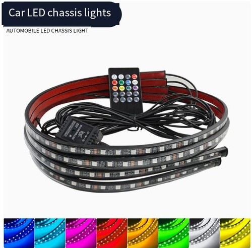 Automotive LED Underglow Lights — Multicolor Sound-Activated Ambient Lighting for Off-Road Vehicles | App-Controlled Car Underbody Modification Kit | Sound-Responsive Interior Rhythm Lights | Smart Waterproof Underbody Decorative Lighting