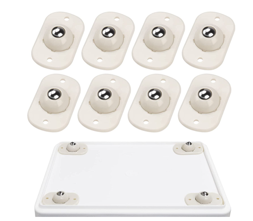 4-pack of Self Adhesive Mini Caster Wheels, Roller Ball Transfer Bearing, 360° Rotation Universal Wheel, Sticky Pulley for Trash Can, Storage Box, Small Furniture
