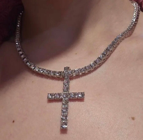 Diamond Cross & Tennis Chain Bundle