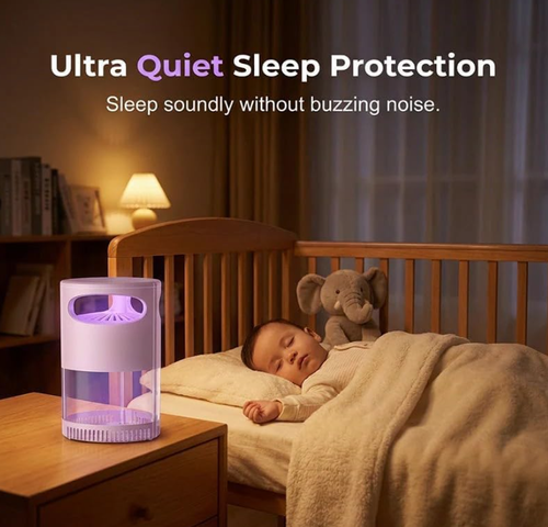 UV Ｍ𝐨𝐬𝐪𝐮𝐢𝐭𝐨 К𝐢𝐥𝐥𝐞𝐫 Lamp, Quiet 360° Omnidirectional Ι𝐧𝐬𝐞𝐜𝐭 Trap, USB Powered, Safe for Kids and Pets, Electric Ｍ𝐨𝐬𝐪𝐮𝐢𝐭𝐨 𝐑𝐞𝐩𝐞llent Light for Home Camping Patio (White)