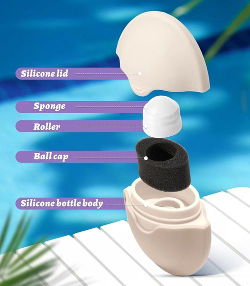 Sunscreen Applicator for Kids, Adults & Families,Free Refillable Roll on Sponge Sunscreen, Suncream & Lotion, Sun Screen Applicator, Perfect Size for Travel