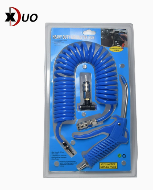 Manufacturer Supply: Air Blow Gun Kit — Includes 5-Meter PU Air Hose (8mm Outer Diameter). Heavy-Duty Dust Blower Gun (Truck-Specific Design) with Plastic Nozzle. Complete Set with PE Tubing and 8mm O.D. PU Hose. Pneumatic Air Blow Gun Accessories for Trucks.