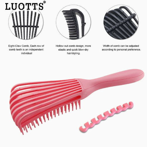 Octopus-Style Detangling Brush for Women — Large Curved Smoothing Comb for Hair Styling (Suitable for Both Straight and Curly Hair)