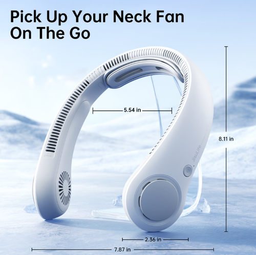 neck fan, Portable Semiconductor Cooling 3 Wind Speed Adjustable Mini Charging Neck Fan Applicable Support Office