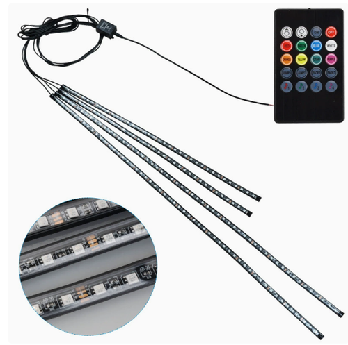 Automotive LED Underglow Lights — Multicolor Sound-Activated Ambient Lighting for Off-Road Vehicles | App-Controlled Car Underbody Modification Kit | Sound-Responsive Interior Rhythm Lights | Smart Waterproof Underbody Decorative Lighting