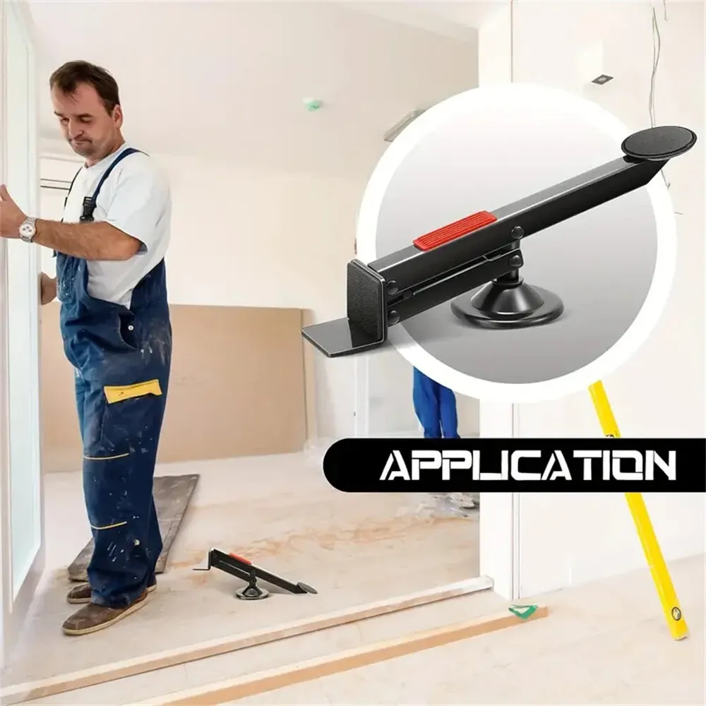 Heavy-Duty Swivel-Type Door and Board Lifter Door Lifter Installation Tool Drywall Lift Black