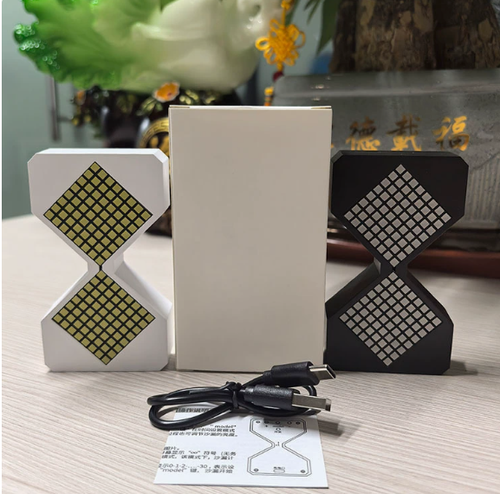 Illuminated Electronic Hourglass Timer, Home Desktop Ornament, Gravity-Sensing Creative Stress-Relieving Toy, Light and Shadow Electronic Hourglass, Gravity-Sensing Illuminated, Home Desktop Healing and Stress-Relieving Timer