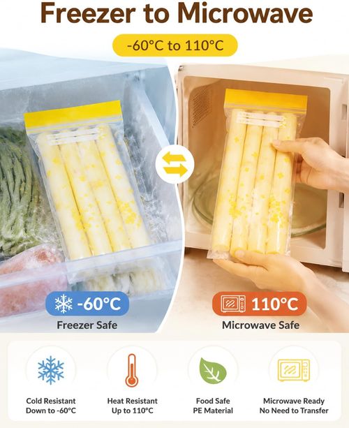 Thickened, elongated, self-sealing bags for kitchen use—suitable for freezing or refrigerating items like scallions.