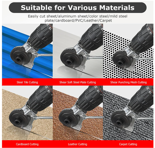 New Metal Nibbler Drill Attachment, Electric  Battery Universal Drill Shears, Drill Plate Cutter Attachment, Metal Cutter Sheet Drill Attachment for Metal Cutting
