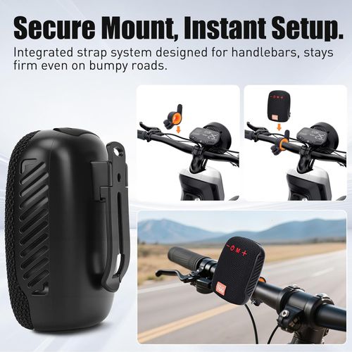 Portable Bluetooth Speaker for Bike, Bluetooth Handlebar Speaker, Dual Pairing, FM Radio, Outdoor Speaker for Riding Bike Hiking Camping