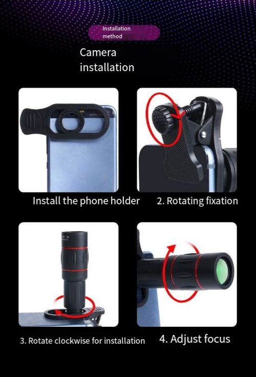 28x Mobile Monocular Telescope — HD Telephoto Photography Auxiliary Lens for Smartphones | High-Magnification Concert Shooting Tool | Universal Camera Attachment