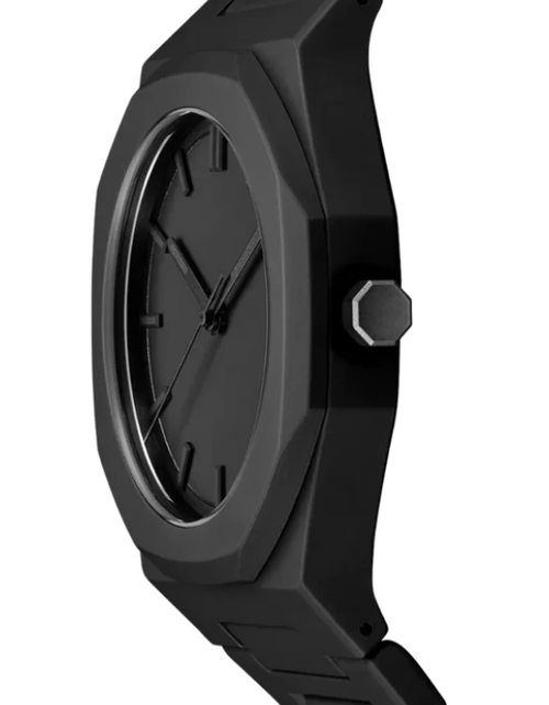 Men s Minimalist Black Arabic Numeral Quartz Watch, 40mm Octagonal Case, Lightweight Resin Bracelet