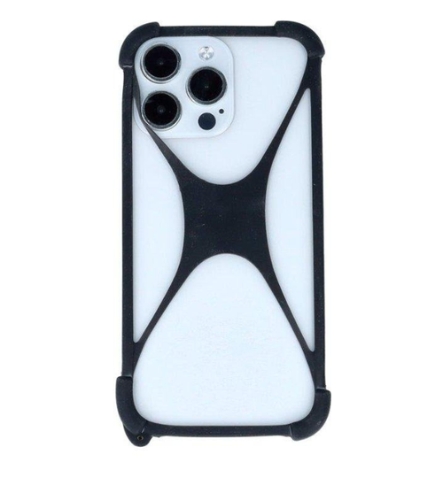 Universal Silicone Phone Case – Black (Shock-proof, with thickened, protective corner bumpers)