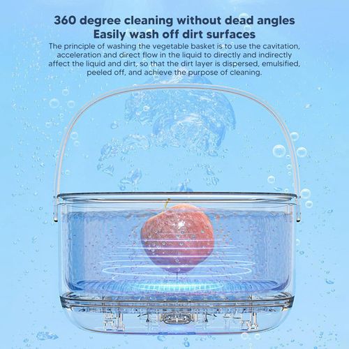 Fruit & Vegetable Washing Machine,Portable Ultrasonic Food Purifier,One Button Start 360 Degree Fruit Cleaner Device for Washing Fruits, Vegetables, Rice, Meat, Tableware