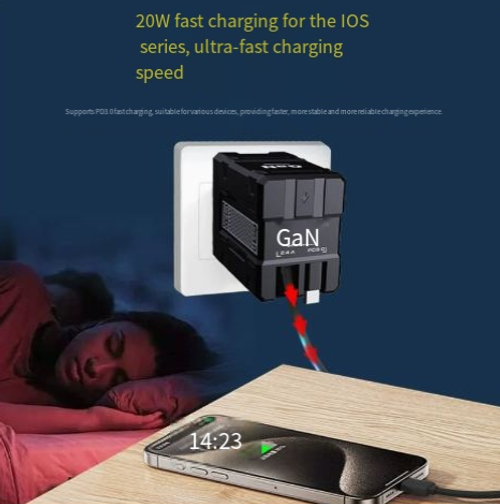 British standardCharger USB charging plug, multi-functional fast charging adapter, compatible with Android and Apple mobile phones and data cables.
