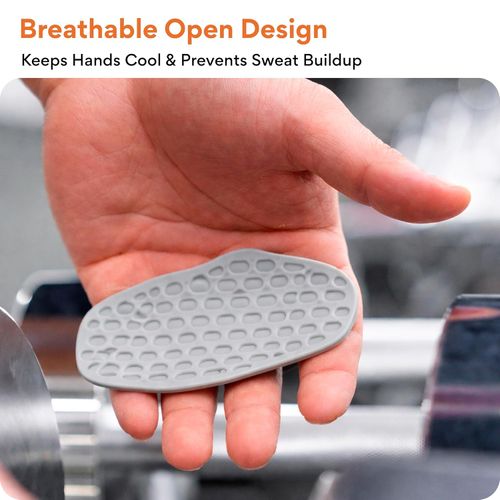 Anti-Slip Workout Grips – Ergonomic Rubber Hand Protector Pads for Gym Training & Weight Lifting – Breathable Palm Guards for Pull Ups, Deadlifts & Cross Training for Men & Women (2 Pairs)