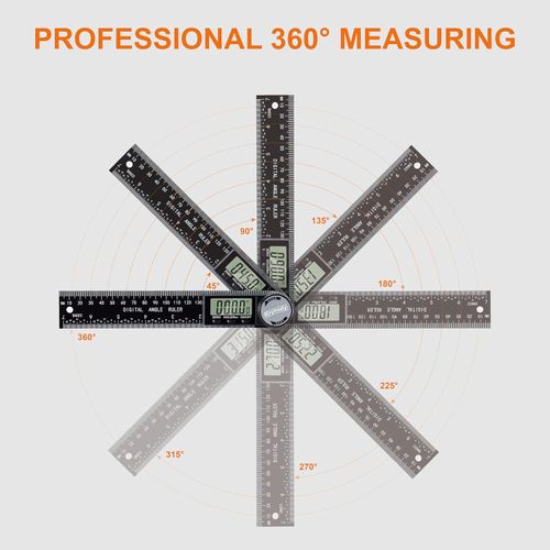 Digital Angle Finder Protractor, 7-Inch（200 mm ）ABS Ruler