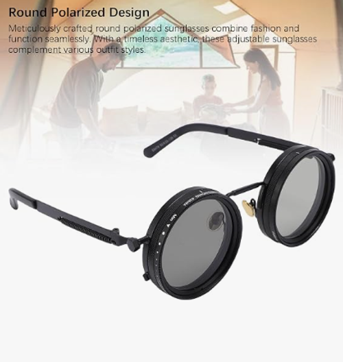 Nd-400 9 Gears Round Polarized Adjustable Dimming Men Sunglasses