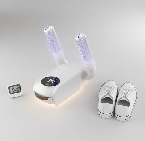Timed Shoe Dehumidifying Machine Timer Function Foldable Shoe Dryer Touch Screen Electric Boot Dryer for Dormitory Black EU
