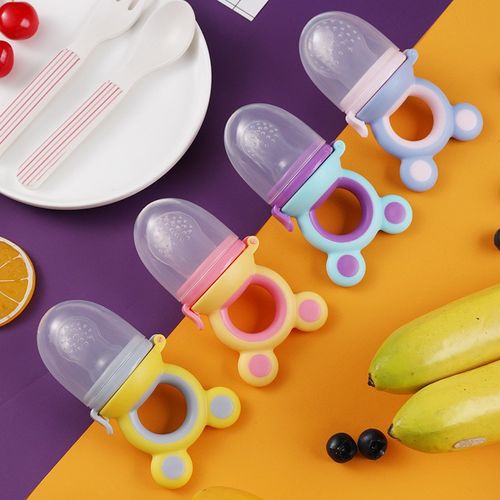 Baby food teething bag, nipple-grade, food-grade silicone, BPA-free, baby teething toy.