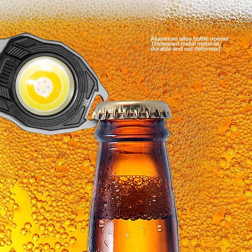 Small LED Flashlight, Multifunctional Mini Work Light, 3 Light Sources, Magnetic Cigarette Lighter, LED Keychain, Mini COB with Light, Bottle Opener, Screwdriver