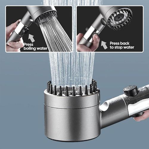High Pressure Detachable Handheld Showerhead with Long Flexible Hose and Adjustable Bracket-DN15 outer diameter21.3mm