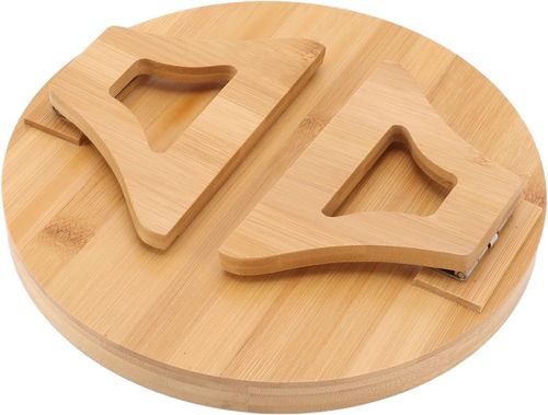 Wood Round Sofa Tray  Clip on Side Table with Foldable Leg for Coffee, Tea, Snacks, Remote Controls, Living Room, Apartment, Dorm