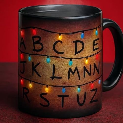 Stranger Xmas Lights 11oz Color Changing Ceramic Mug - Temperature Heat Sensitive S Things Christmas Light Cup