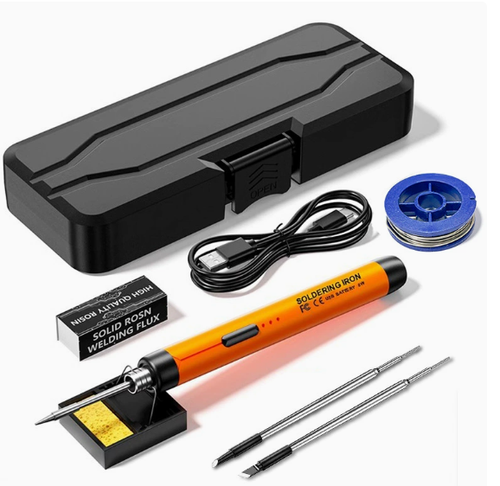 Upgraded USB Portable Soldering Iron 5V 8W Rechargeable Lithium Battery Digital Display Soldering Iron Set. USB Rechargeable Digital Display Soldering Iron 5V 8W Portable 800mAh Lithium Battery Soldering Set.