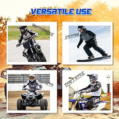 Motocross Goggles,UV Protection Dirt Bike Goggles with Removable Nose Guard for Motorbike,Off Road,ATV,UTV