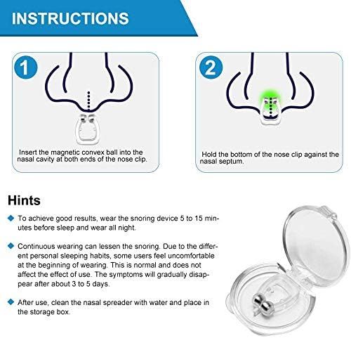 Anti Snore Magnetic Nose Clip Stop Snoring Device Sleeping Aid Nose Clip Relieve Snore for Men and Women Unisex (8 Clips)