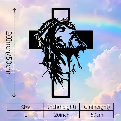 🎄✝️Metal Jesus and Cross Wall Art: Christian Home Decor