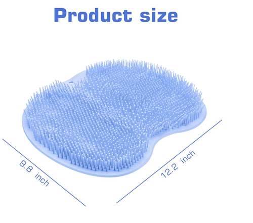 Shower Foot and Back Scrubber Massage Pad, Silicone Foot Scrubber Mat with Suction Cups, Wall Mount Back Washer, Non Slip Exfoliating Foot Brush for Shower, Men, Women, Seniors