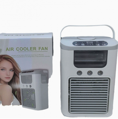 Portable Rechargeable Misting Fan with Triple-Nozzle Humidifier – Quiet Operation, Suitable for Office and Dormitory