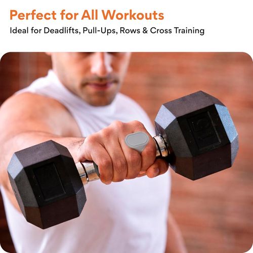 Anti-Slip Workout Grips – Ergonomic Rubber Hand Protector Pads for Gym Training & Weight Lifting – Breathable Palm Guards for Pull Ups, Deadlifts & Cross Training for Men & Women (2 Pairs)