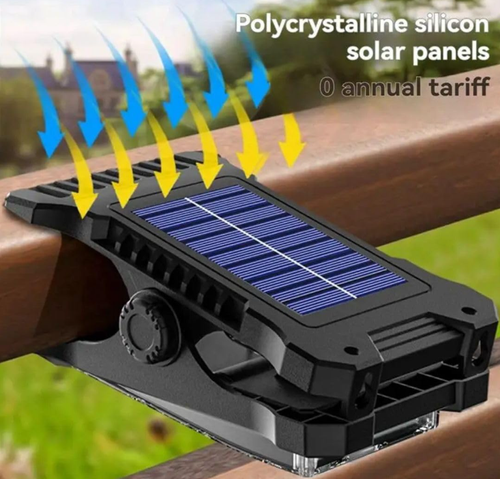 Solar Clip Lamp, Rechargeable Motion Sensor Light, Waterproof Outdoor Camping Light with 73 LED Beads, Wide-Angle Lighting